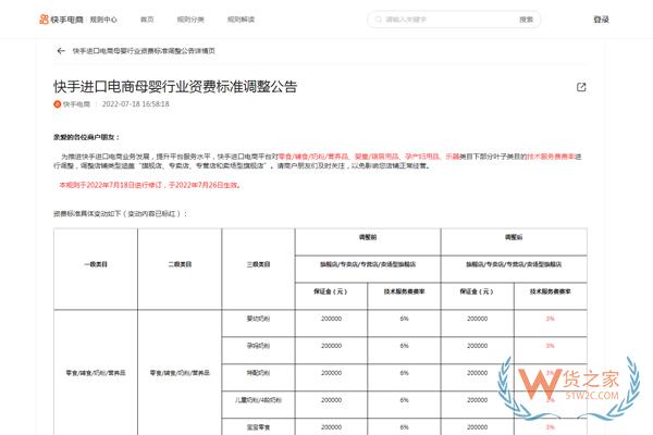 快手下調(diào)跨境進(jìn)口電商母嬰服務(wù)費(fèi)率-貨之家