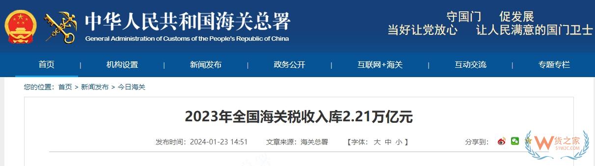 2023全國海關稅收入庫2.21萬億元，教你如何計算跨境電商零售進口綜合稅-貨之家